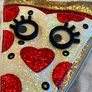 Betsey Johnson Pizza Heart Wristlet NWOT